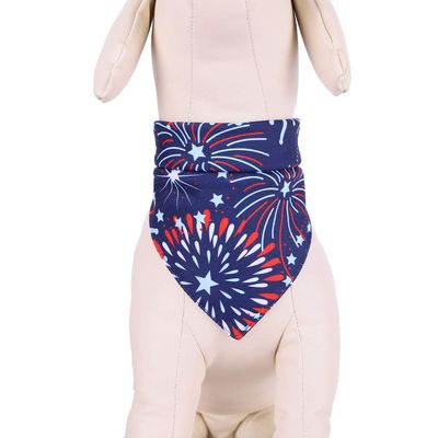HongGun Dog Bandana, Dog 4th of July Bandana American Flag Independence Day Bibs Scarf Gifts for Small Dog Medium Dogs Large Dogs (Fireworks)