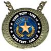 Express Medals Custom All Star Champ Chain Trophy with 2 Lines of Personalized Text on a Large Rigid Plastic Award Medal and 34 Inch Long Gold Color Neck Chain. EG4 view 2