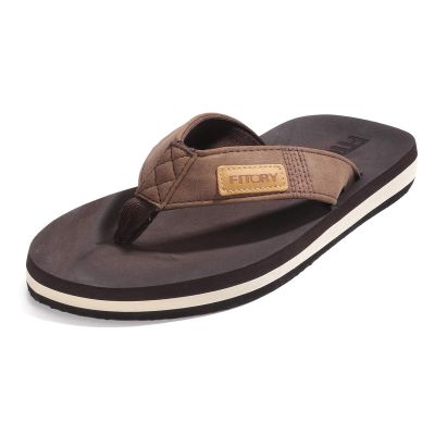 FITORY Men's Flip-Flops, Thongs Sandals Comfort Slippers for Beach Brown Size 14