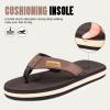 FITORY Men's Flip-Flops, Thongs Sandals Comfort Slippers for Beach Brown Size 14 view 3