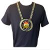 Express Medals Custom Champs Champ Chain Trophy with 2 Lines of Personalized Text on a Large Rigid Plastic Award Medal and 34 Inch Long Gold Color Neck Chain. MY455 view 3