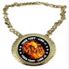 Express Medals Custom Flame MMA Champ Chain Trophy with 2 Lines of Personalized Text on a Large Rigid Plastic Award Medal and 34 Inch Long Gold Color Neck Chain. EMFCL806 view 1
