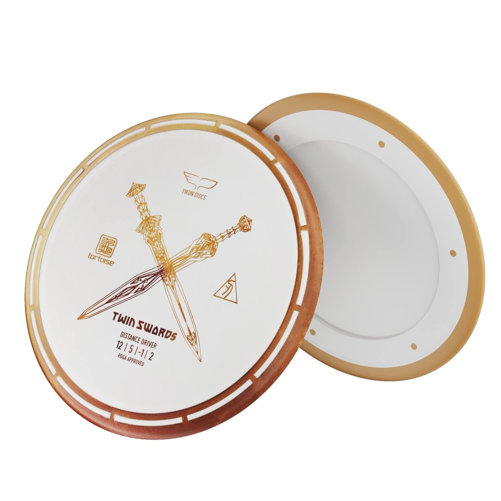 yikundiscs Yikun Twin Swords Understable Distance Driver| Pro Worlds 2025 Limited Edition | Beginner-Friendly Max-Distance Disc | Wind-Resistant & Easy-Glide Control | PDGA Approved 170-175gGolden