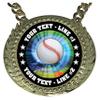 Express Medals Custom Baseball Champ Chain Trophy with 2 Lines of Personalized Text on a Large Rigid Plastic Award Medal and 34 Inch Long Gold Color Neck Chain. MY401 view 2