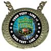 Express Medals Custom Fantasy Football Champ Chain Trophy with 2 Lines of Personalized Text on a Large Rigid Plastic Award Medal and 34 Inch Long Gold Color Neck Chain. MY485 view 2