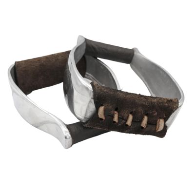 M-Royal Saddles Horse Aluminum Brown Western Bell Horse Leather Stirrups
