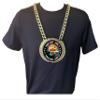 Express Medals Custom Sales Contest Quota Champ Chain Trophy with 2 Lines of Personalized Text on a Large Rigid Plastic Award Medal and 34 Inch Long Gold Color Neck Chain. MY480 view 3
