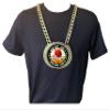 Express Medals Custom Basketball Champ Chain Trophy with 2 Lines of Personalized Text on a Large Rigid Plastic Award Medal and 34 Inch Long Gold Color Neck Chain. FCL412 view 3