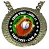 Express Medals Custom Baseball Glove Champ Chain Trophy with 2 Lines of Personalized Text on a Large Rigid Plastic Award Medal and 34 Inch Long Gold Color Neck Chain. FCL408 view 2