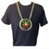 Express Medals Custom Baseball Glove Champ Chain Trophy with 2 Lines of Personalized Text on a Large Rigid Plastic Award Medal and 34 Inch Long Gold Color Neck Chain. FCL408 view 3