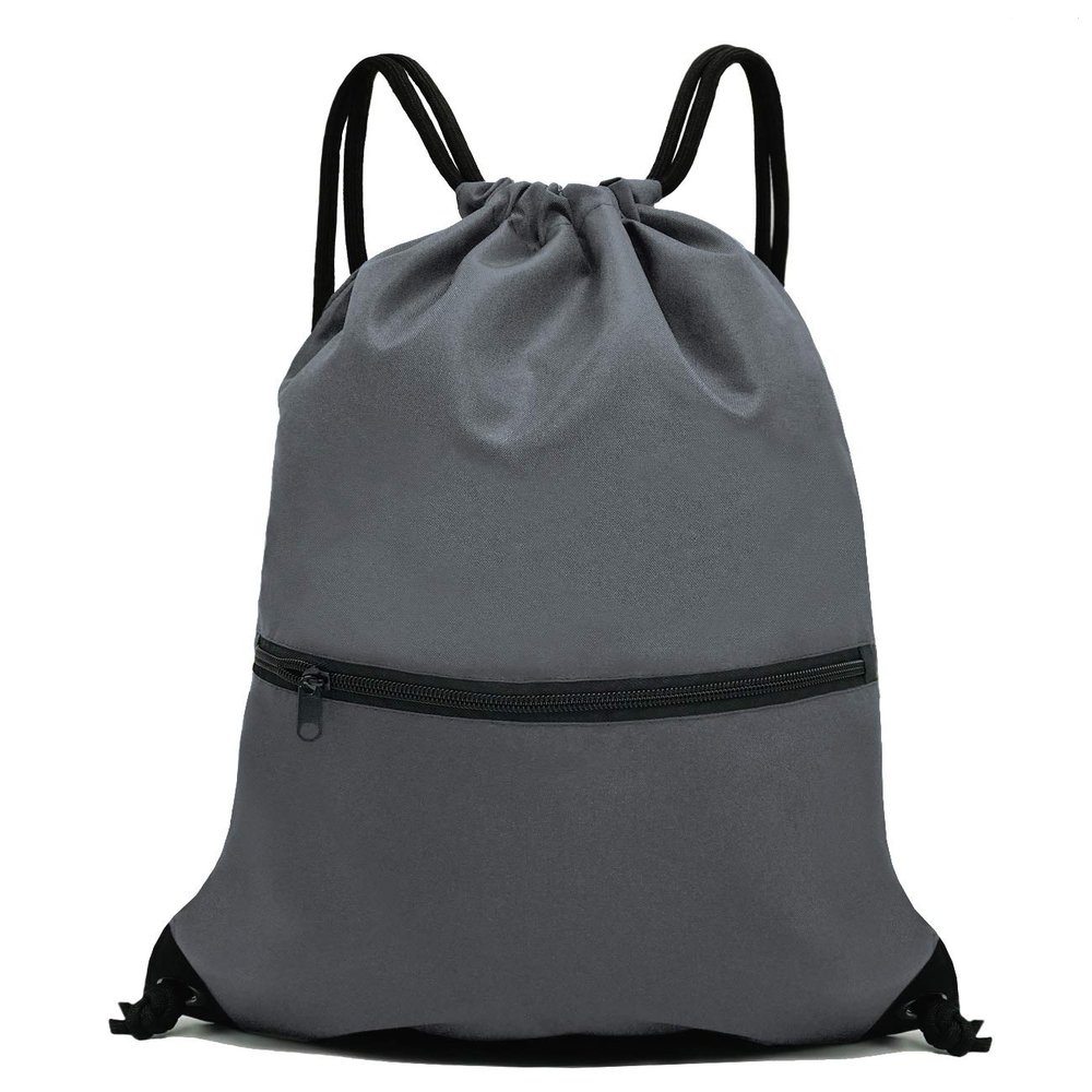 HOLYLUCK Drawstring Backpack Bag Sport Gym Sackpack (dark grey)