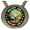 Express Medals Custom T Ball Tee Champ Chain Trophy with 2 Lines of Personalized Text on a Large Rigid Plastic Award Medal and 34 Inch Long Gold Color Neck Chain. MY403 view 2
