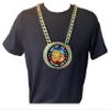 Express Medals Custom Drama Acting Champ Chain Trophy with 2 Lines of Personalized Text on a Large Rigid Plastic Award Medal and 34 Inch Long Gold Color Neck Chain. D19 view 3