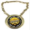 Express Medals Custom Outstanding Performer Champ Chain Trophy with 2 Lines of Personalized Text on a Large Rigid Plastic Award Medal and 34 Inch Long Gold Color Neck Chain. FCL519 view 1