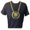 Express Medals Custom Outstanding Performer Champ Chain Trophy with 2 Lines of Personalized Text on a Large Rigid Plastic Award Medal and 34 Inch Long Gold Color Neck Chain. FCL519 view 3