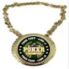 Express Medals Custom Poker Holdem Champ Chain Trophy with 2 Lines of Personalized Text on a Large Rigid Plastic Award Medal and 34 Inch Long Gold Color Neck Chain. Poker view 1