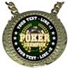 Express Medals Custom Poker Holdem Champ Chain Trophy with 2 Lines of Personalized Text on a Large Rigid Plastic Award Medal and 34 Inch Long Gold Color Neck Chain. Poker view 2