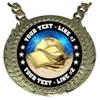 Express Medals Custom Scholastic Book Lamp Champ Chain Trophy with 2 Lines of Personalized Text on a Large Rigid Plastic Award Medal and 34 Inch Long Gold Color Neck Chain. D40 view 2