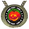 Express Medals Custom Halloween Pumpkin Champ Chain Trophy with 2 Lines of Personalized Text on a Large Rigid Plastic Award Medal and 34 Inch Long Gold Color Neck Chain. FCL493 view 2