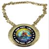 Express Medals Custom Go Kart Champ Chain Trophy with 2 Lines of Personalized Text on a Large Rigid Plastic Award Medal and 34 Inch Long Gold Color Neck Chain. MY426 view 1