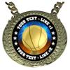 Express Medals Custom Basketball Champ Chain Trophy with 2 Lines of Personalized Text on a Large Rigid Plastic Award Medal and 34 Inch Long Gold Color Neck Chain. D10 view 2
