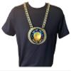 Express Medals Custom Basketball Champ Chain Trophy with 2 Lines of Personalized Text on a Large Rigid Plastic Award Medal and 34 Inch Long Gold Color Neck Chain. D10 view 3