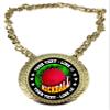 Express Medals Custom Kickball Champ Chain Trophy with 2 Lines of Personalized Text on a Large Rigid Plastic Award Medal and 34 Inch Long Gold Color Neck Chain. FCL503 view 1