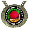Express Medals Custom Kickball Champ Chain Trophy with 2 Lines of Personalized Text on a Large Rigid Plastic Award Medal and 34 Inch Long Gold Color Neck Chain. FCL503 view 2