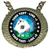 Express Medals Custom Texas Holdem Poker Champ Chain Trophy with 2 Lines of Personalized Text on a Large Rigid Plastic Award Medal and 34 Inch Long Gold Color Neck Chain. MY468 view 2