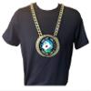Express Medals Custom Texas Holdem Poker Champ Chain Trophy with 2 Lines of Personalized Text on a Large Rigid Plastic Award Medal and 34 Inch Long Gold Color Neck Chain. MY468 view 3
