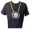 Express Medals Custom Softball Champ Chain Trophy with 2 Lines of Personalized Text on a Large Rigid Plastic Award Medal and 34 Inch Long Gold Color Neck Chain. EG190 view 3