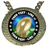 Express Medals Custom Football Champ Chain Trophy with 2 Lines of Personalized Text on a Large Rigid Plastic Award Medal and 34 Inch Long Gold Color Neck Chain. D20 view 2