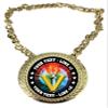 Express Medals Custom Victory Torch Champ Chain Trophy with 2 Lines of Personalized Text on a Large Rigid Plastic Award Medal and 34 Inch Long Gold Color Neck Chain. MY451 view 1