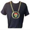 Express Medals Custom Victory Torch Champ Chain Trophy with 2 Lines of Personalized Text on a Large Rigid Plastic Award Medal and 34 Inch Long Gold Color Neck Chain. MY451 view 3