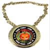 Express Medals Custom Pumpkin Halloween Champ Chain Trophy with 2 Lines of Personalized Text on a Large Rigid Plastic Award Medal and 34 Inch Long Gold Color Neck Chain. MY478 view 1