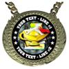 Express Medals Custom Book and Lamp Scholastic Champ Chain Trophy with 2 Lines of Personalized Text on a Large Rigid Plastic Award Medal and 34 Inch Long Gold Color Neck Chain. FCL418 view 2