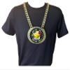 Express Medals Custom Book and Lamp Scholastic Champ Chain Trophy with 2 Lines of Personalized Text on a Large Rigid Plastic Award Medal and 34 Inch Long Gold Color Neck Chain. FCL418 view 3