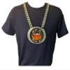 Express Medals Custom Chili Cook Off Champ Chain Trophy with 2 Lines of Personalized Text on a Large Rigid Plastic Award Medal and 34 Inch Long Gold Color Neck Chain. Chili view 3