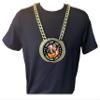 Express Medals Custom Wrestling Wrestler Champ Chain Trophy with 2 Lines of Personalized Text on a Large Rigid Plastic Award Medal and 34 Inch Long Gold Color Neck Chain. FCL576 view 3