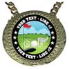 Express Medals Custom Golf Champ Chain Trophy with 2 Lines of Personalized Text on a Large Rigid Plastic Award Medal and 34 Inch Long Gold Color Neck Chain. EG130 view 2
