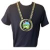 Express Medals Custom Golf Champ Chain Trophy with 2 Lines of Personalized Text on a Large Rigid Plastic Award Medal and 34 Inch Long Gold Color Neck Chain. EG130 view 3