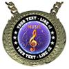 Express Medals Custom Music Champ Chain Trophy with 2 Lines of Personalized Text on a Large Rigid Plastic Award Medal and 34 Inch Long Gold Color Neck Chain. EG160 view 2