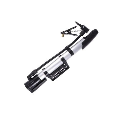 ULTECHNOVO Bicycle Pump,Bike Floor Pump Professional Bike Tire Pump Kit,Mini Portable Hand Pump for Road&Mountain Bike,BMX,Basketball,Air Toy (Silver White)
