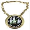 Express Medals Custom Piano Recital Champ Chain Trophy with 2 Lines of Personalized Text on a Large Rigid Plastic Award Medal and 34 Inch Long Gold Color Neck Chain. FCL524 view 1