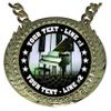Express Medals Custom Piano Recital Champ Chain Trophy with 2 Lines of Personalized Text on a Large Rigid Plastic Award Medal and 34 Inch Long Gold Color Neck Chain. FCL524 view 2