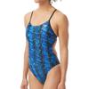 The Finals Women's Swanback Athletic One Piece Swimsuit, Blue/Edge, 32 view 1