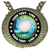 Express Medals Custom Volleyball Champ Chain Trophy with 2 Lines of Personalized Text on a Large Rigid Plastic Award Medal and 34 Inch Long Gold Color Neck Chain. MY452 view 2