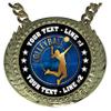 Express Medals Custom Volleyball Champ Chain Trophy with 2 Lines of Personalized Text on a Large Rigid Plastic Award Medal and 34 Inch Long Gold Color Neck Chain. EG60 view 2