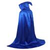 Grebrafan Unisex Hooded Cloak Satin Full Length Carnival Party Cape (X-Large, Blue) view 1