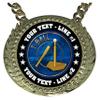 Express Medals Custom T-Ball Tee Ball Champ Chain Trophy with 2 Lines of Personalized Text on a Large Rigid Plastic Award Medal and 34 Inch Long Gold Color Neck Chain. EG54 view 2